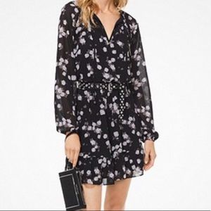 Michael Kors Rose Print Tie Dress
